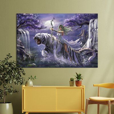 Картина тварини Вода казкова дівчина та тигр 51x34 см (1705-1) 1705-1_M фото