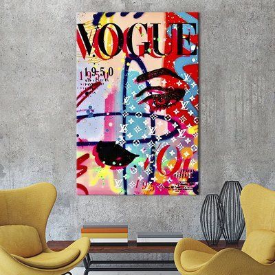 Картина в офіс Абстрактне обличчя на обкладинці журналу Vogue 51x34 см (2art_147) 2art_147_M фото