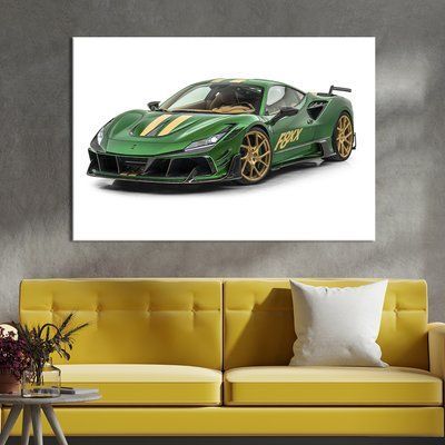 Картина машина Автомобіль Ferrari F8 Tributo 51x34 см (1349-1) 1349-1_M фото
