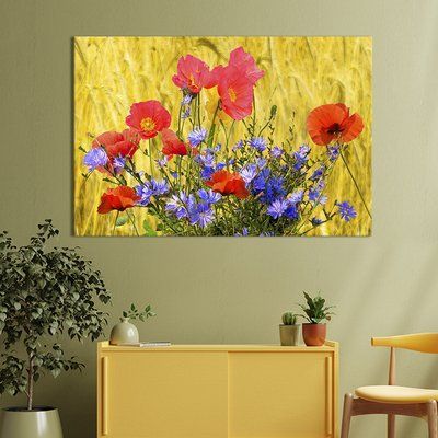Картина цветы картина на холсте Маки и васильки 51x34 см (778-1) 778-1_M фото
