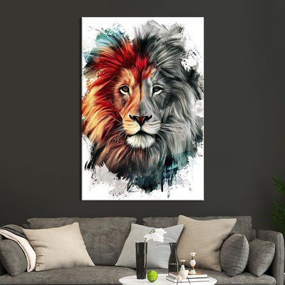 Картина в офіс Красивий лев з шикарною гривою 51x34 см (2art_117) 2art_117_M фото