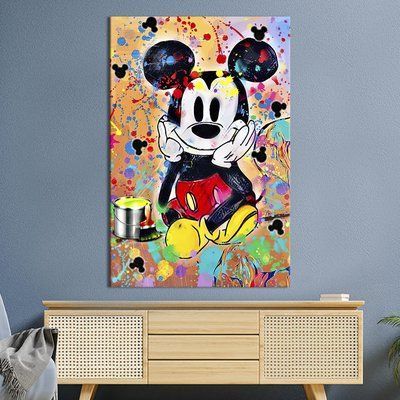 Картина в офис Стрит-арт милый мышонок Микки Маус 51x34 см (2art_80) 2art_80_M фото