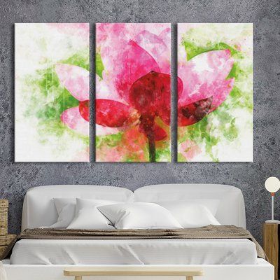 Модульная картина на холсте триптих Живопись Цветок 78x48 см (MK311630) MK311630_M фото
