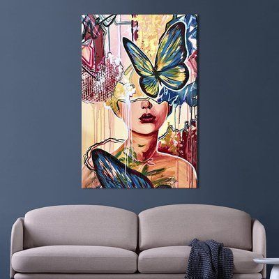 Картина в офис Нежная девушка с бабочками 51x34 см (2art_103) 2art_103_M фото
