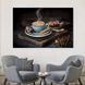Картина для кухни кафе бара Голубая чашка с кофе 51x34 см (1567-1) 1567-1_М фото 1