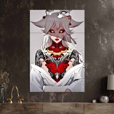 Картина в офис Аниме девушка кицунэ 51x34 см (2an_45) 2an_45_M фото