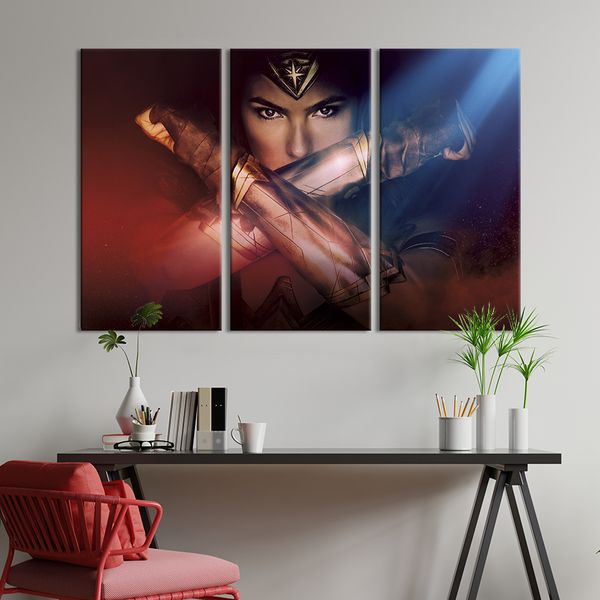 Картина супергерои модульная картина на холсте триптих Wonder Woman 78x48 см (1414-31) 1414-31_M фото