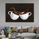 Картина для кухни кафе бара Две белые чашки с кофе 51x34 см (1555-1) 1555-1_М фото 1