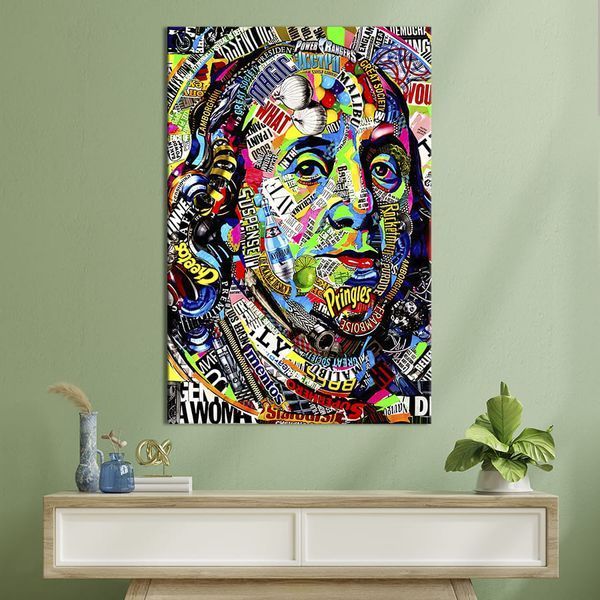 Картина в офис Яркий коллаж с президентом Бенджамином Франклином 51x34 см (2art_4) 2art_4_M фото