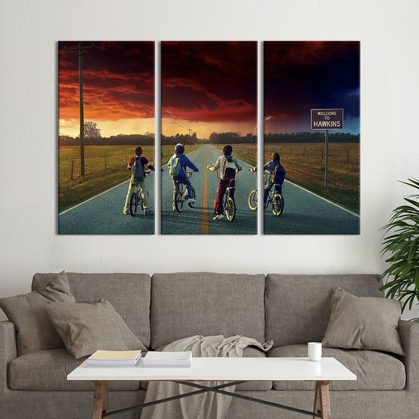 Картина супергерои модульная картина на холсте триптих Персонажи Stranger Things 78x48 см (1416-31) 1416-31_M фото