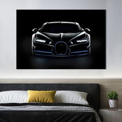 Картина машина Вугільно-чорний Bugatti Chiron 51x34 см (1305-1) 1305-1_M фото