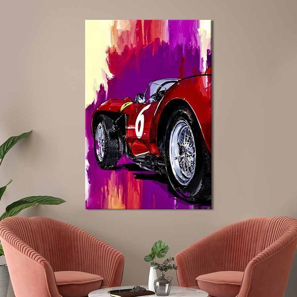 Картина в офис Красный гоночный автомобиль на ярком фоне 51x34 см (2art_324) 2art_324_M фото