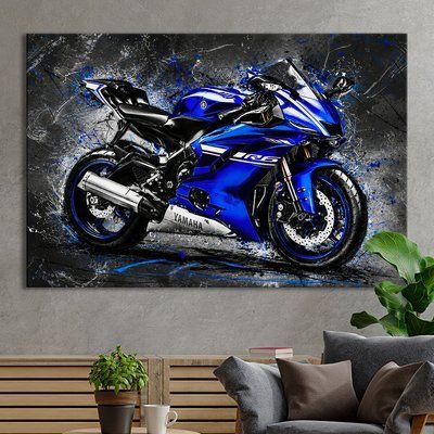 Картина Синій байк Yamaha R6 51x34 см (MAI701_M) (MAI701_M) фото