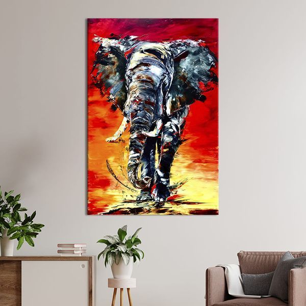 Картина в офис Огромный африканский слон на красочном фоне 51x34 см (2art_43) 2art_43_M фото