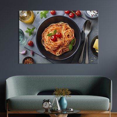 Картина еда картина для кухни кафе бара Порция спагетти 51x34 см (1610-1) 1610-1_М фото