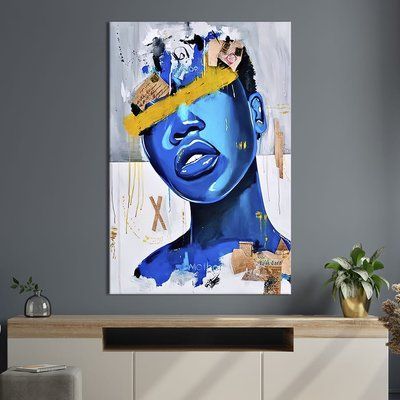 Картина в офіс Абстракція дівчина з синьою шкірою 51x34 см (2art_142) 2art_142_M фото