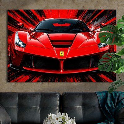 Картина Яскравий автомобіль Ferrari 51x34 см (MAI708_M) (MAI708_M) фото