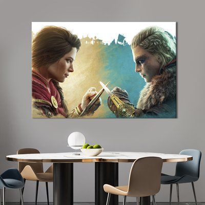 Картина супергерои Assassin&rsquo;s Creed Odyssey и Valhalla Crossover 51x34 см (1456-1) 1456-1_M фото